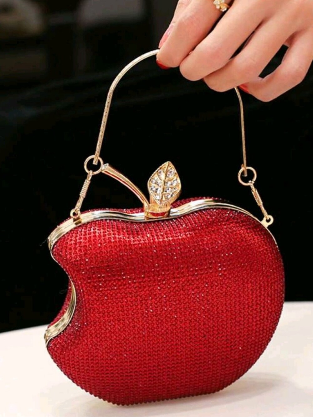 Red Crystal Apple Evening Bag Handbag